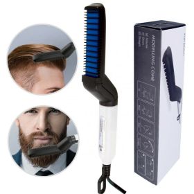 Hair Straightener Men Multifunctional Comb Curling Electric Brush Professional Hair Comb Brush Beard Straightener Hair Curler Fast Heating Styling Too