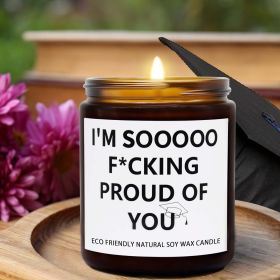 Nrnio Graduation Gift for Her/Him, Sooooo Proud of You Graduation Candle Soy Wax Lavender Scented Candle for Party Decorations