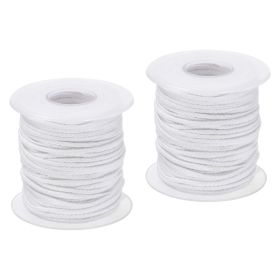 Uxcell 21 PLY 200 Ft Long 2mm Flat Wide Cotton Braided Candle Wick, 2 Pack