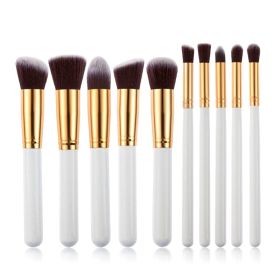 10 pcs makeup brush set (White Golden)