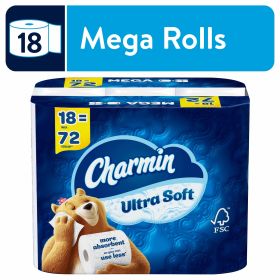 Charmin Ultra Soft Toilet Paper, 18 Mega Rolls