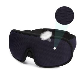 3D Sleeping Mask Block Out Light Soft Padded Sleep Mask For Eyes Slaapmasker Eye Shade Blindfold Sleeping Aid Face Mask Eyepatch (Color: BLACK)