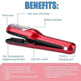 Split-Ender Mini - Automatic, Hair Repair Split End Remover Trimmer For Dry, Splitting, Damaged And Brittle Split Ends (Colour: Red)