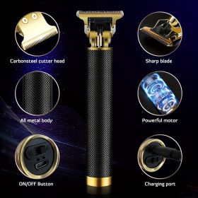 Electric Hair Cutting Machine Rechargeable New Hair Clipper Man Shaver Trimmer for Men Barber Professional Beard Trimmer (Color: BLACK)