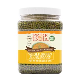 Pride Of India - Indian Whole Green Mung Gram - Protein & Fiber Rich Moong Whole (size: 1.5 LB)